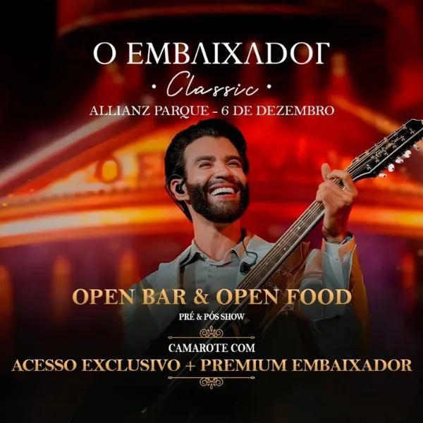 [DESCONTO] Gusttavo Lima – O Embaixador Classic | Allianz Parque – Backstage Mirante – 06/12/2025