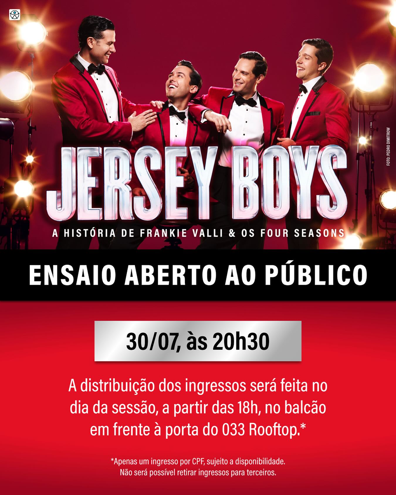 [CORTESIA] Jersey Boys – Ensaio Aberto | 033 Rooftop | 30/07/2025
