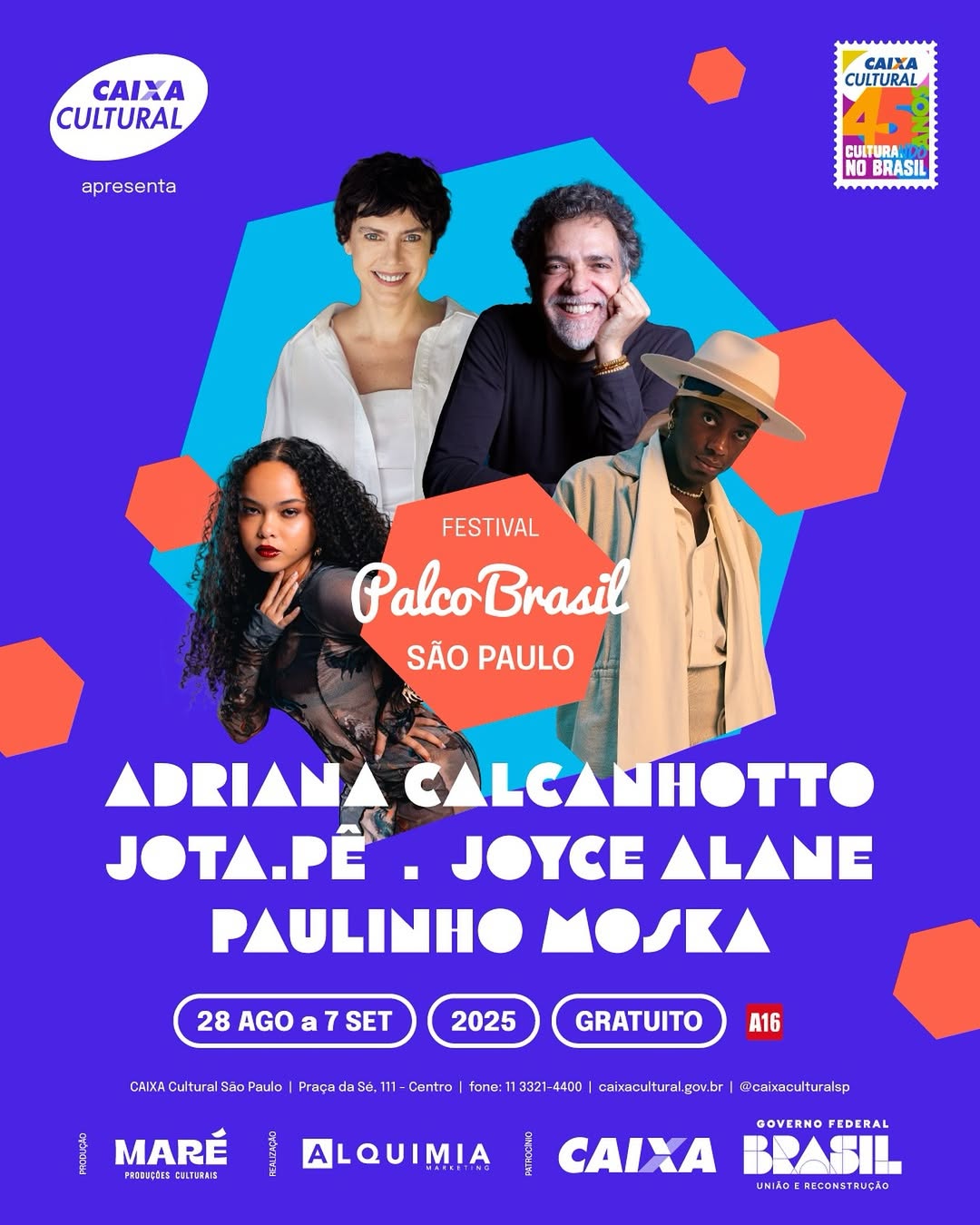 [GRÁTIS] Palco Brasil | CAIXA Cultural São Paulo | 28/08 a 07/09/2025