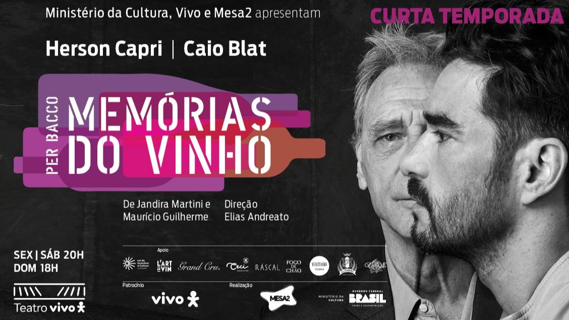 [DESCONTO] Memórias do Vinho | Teatro Renaissance | até 31/08/2025