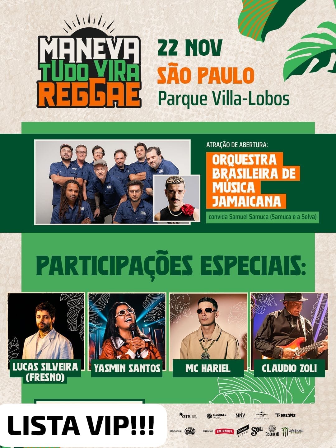 [LISTA VIP] Maneva | Parque Villa-Lobos | 22/11/2025