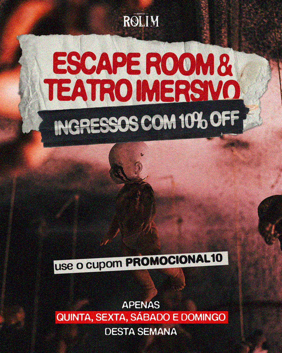 [DESCONTO] Escape Room & Teatro Imersivo | Edifício Rolim | 22 a 25/01/2026