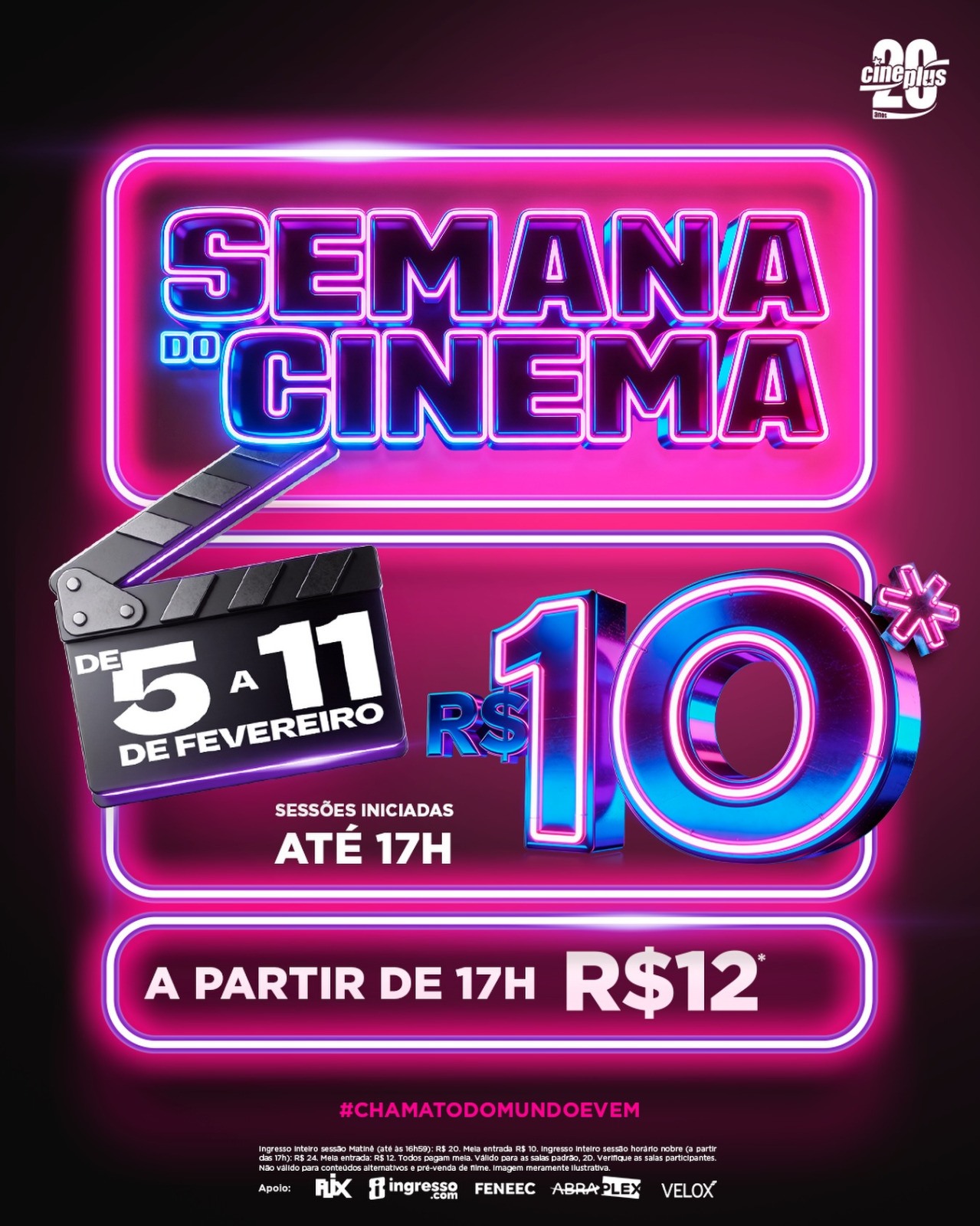 [DESCONTO] Semana do Cinema | Brasil | 05/02/2026 a 11/02/2026