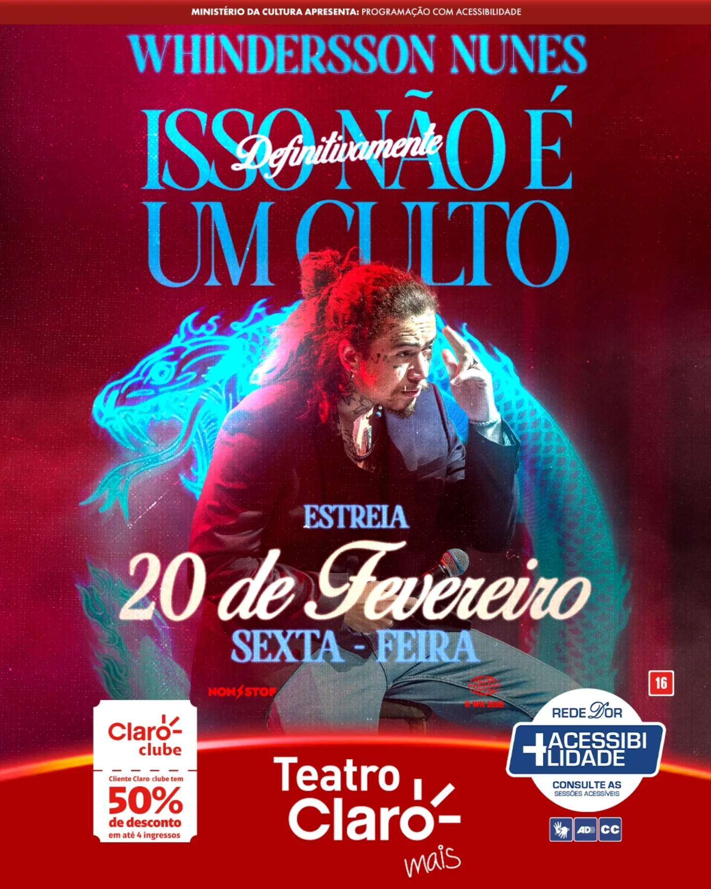 [DESCONTO] Whindersson Nunes | Teatro Claro MAIS SP | 20/02/2026 a 01/03/2026
