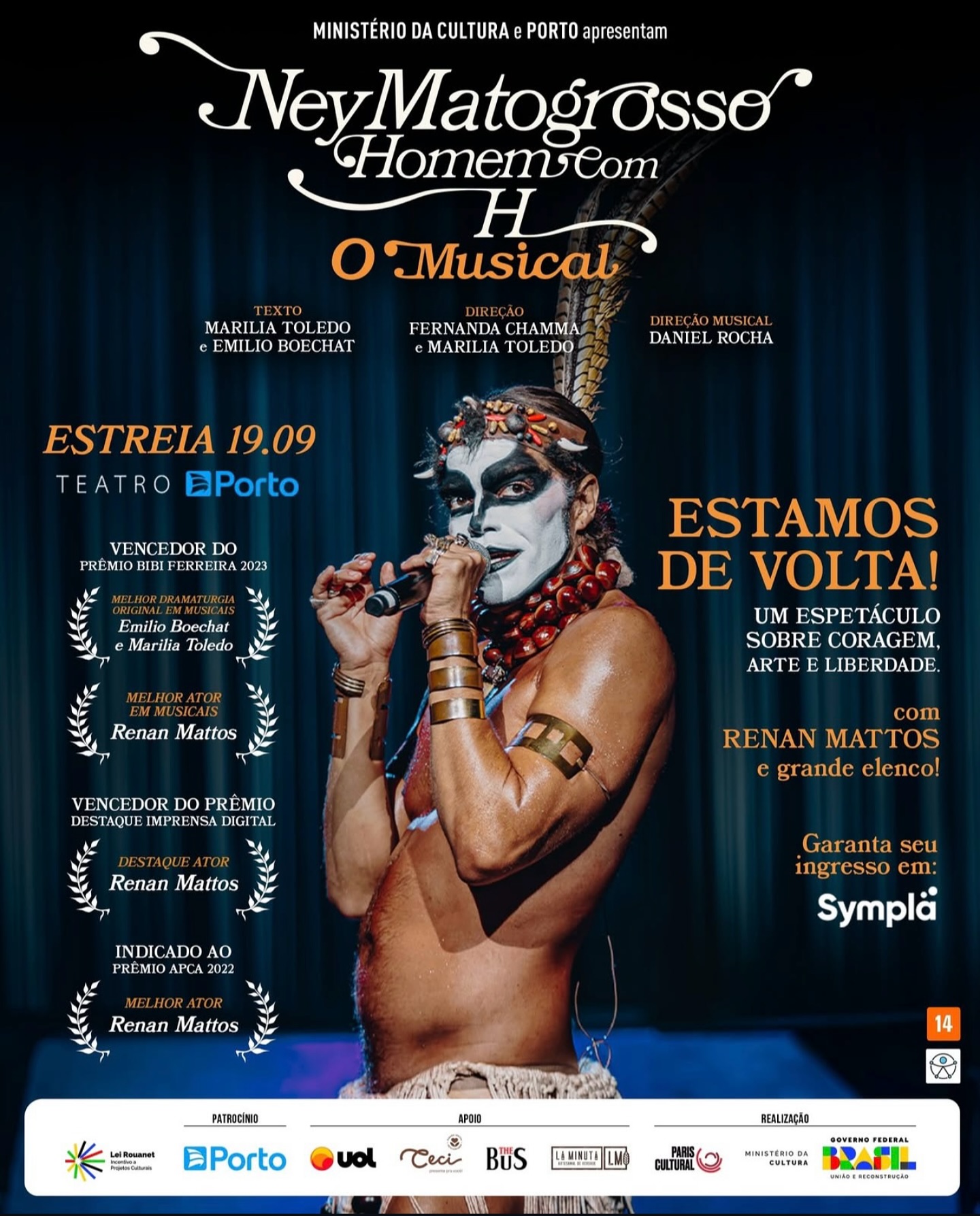 [DESCONTO] Ney Matogrosso – Homem com H | O Musical | Teatro Porto | até 29/03/2026