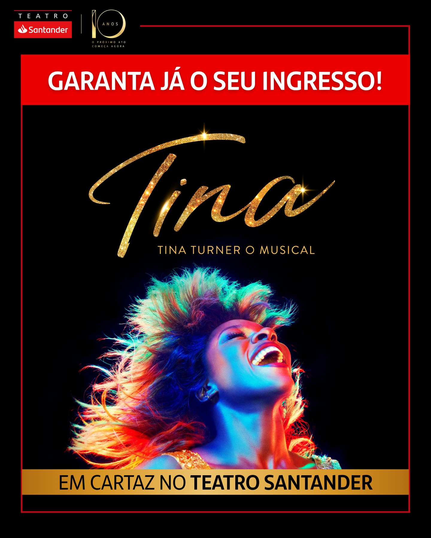 [DESCONTO] Tina | Teatro Santander | 29/04/2026 a 21/06/2026