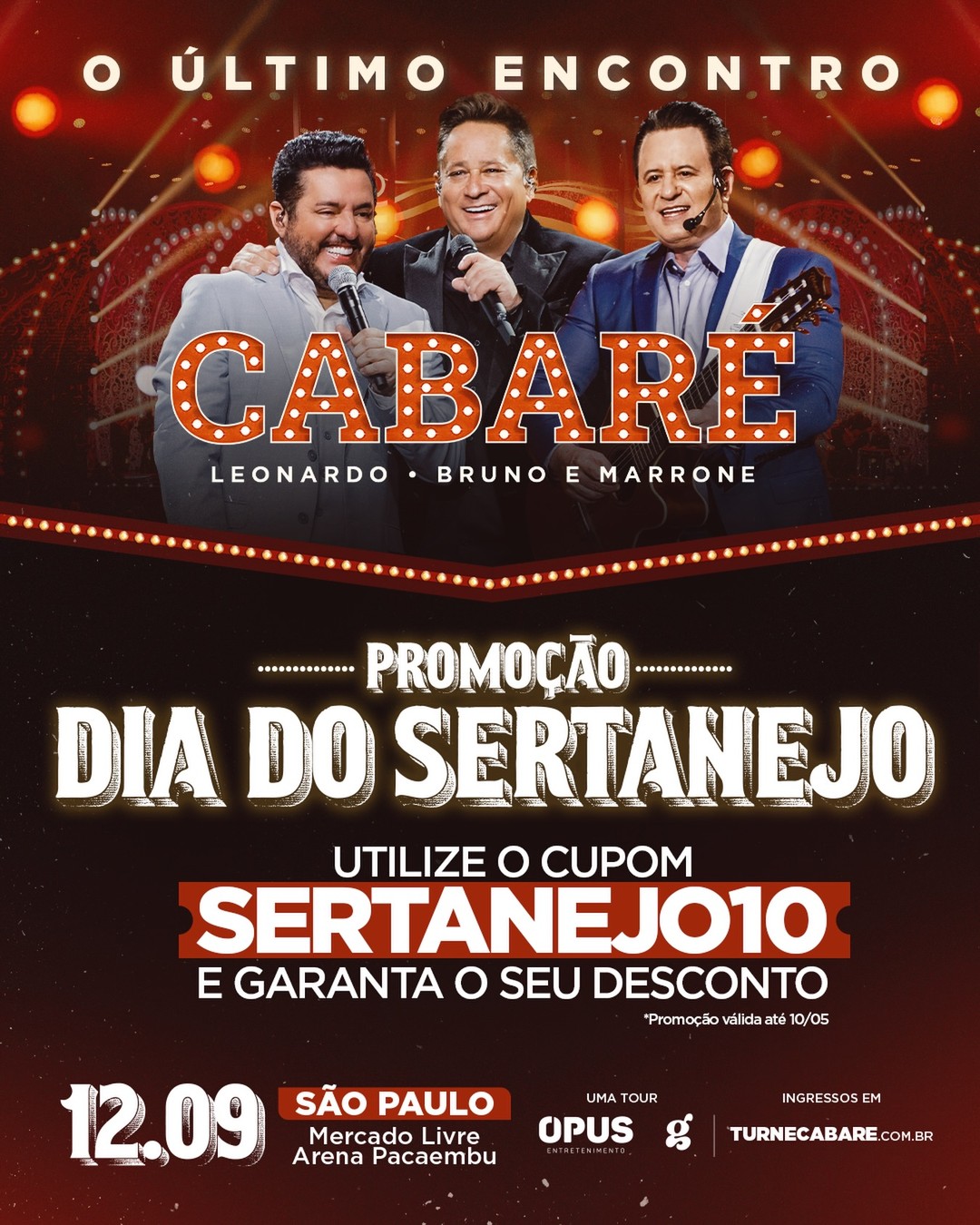 [DESCONTO] Cabaré | Mercado Livre Arena Pacaembu | 12/09/2026