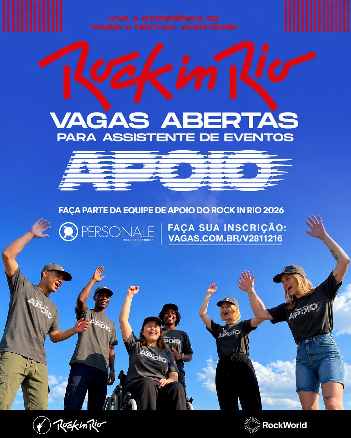 [VAGAS] Assistente de Eventos | Rock in Rio | 04/09/2026 a 13/09/2026