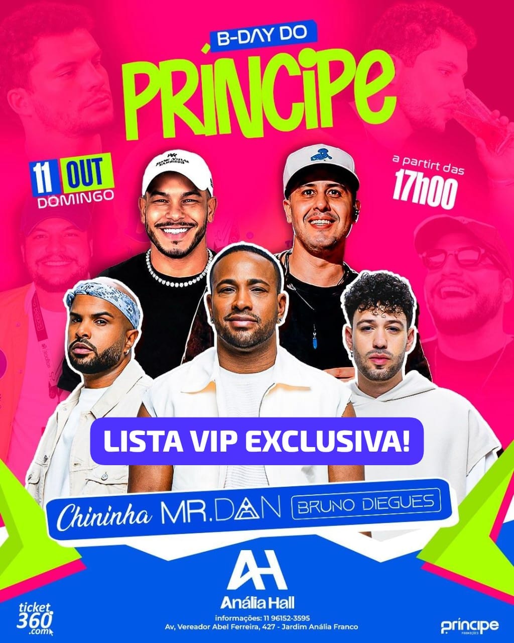 [LISTA VIP] B-Day do Príncipe | Anália Hall | 11/10/2026